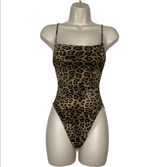 NEW De Rococo One Piece Leopard Cheeky High Thigh Swimwear Suit Size XS 2 - Picture 2 of 4